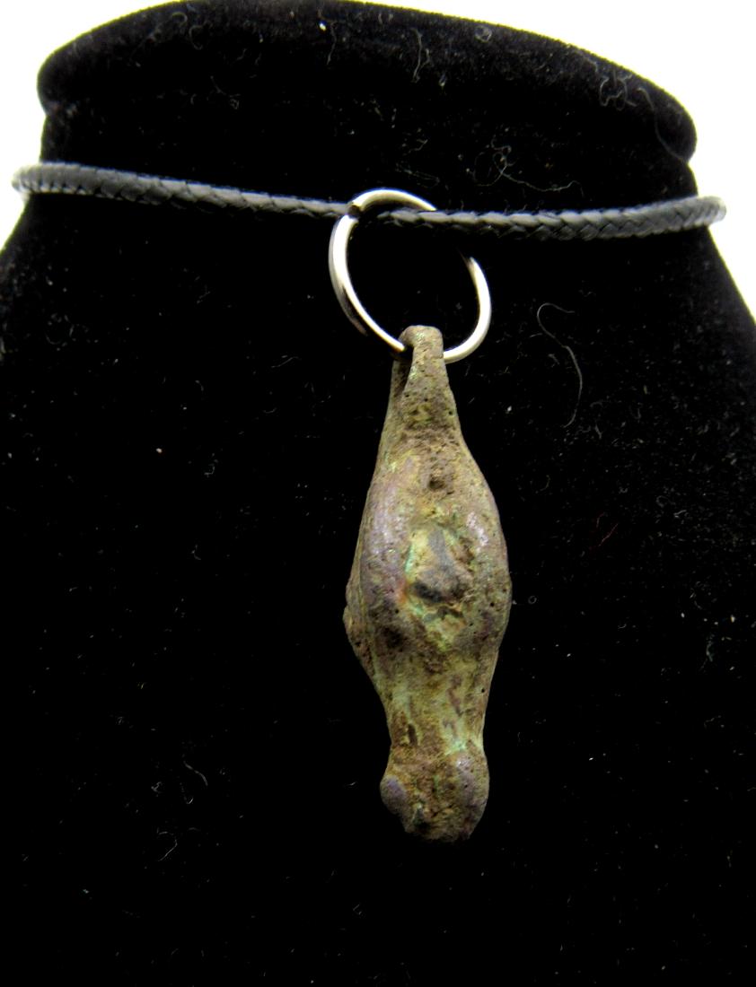 Medieval Viking Era Bronze Dragon Head Pendant (1 of 2)