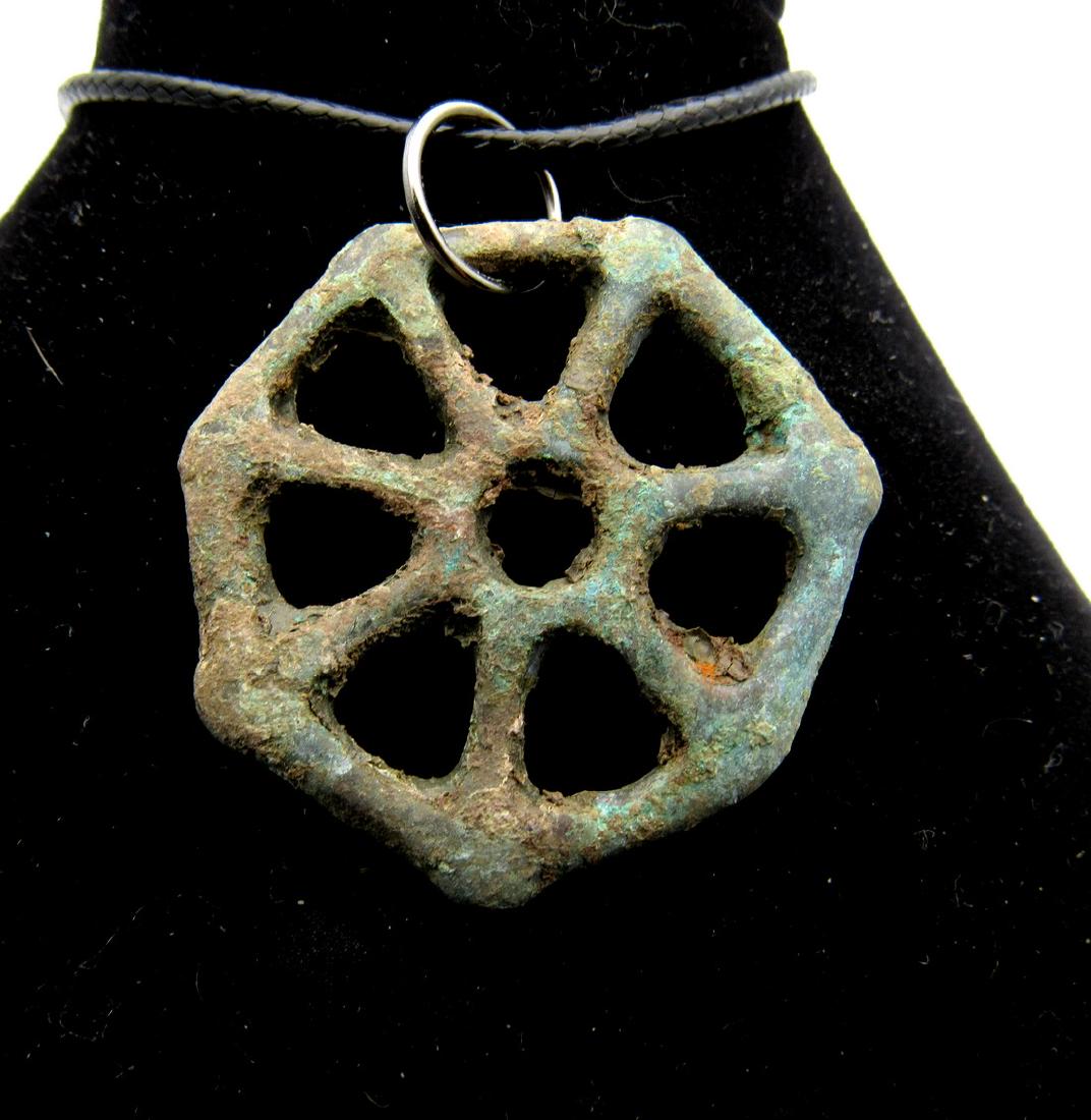 Ancient Bronze Age Sun Amulet (1 of 2)