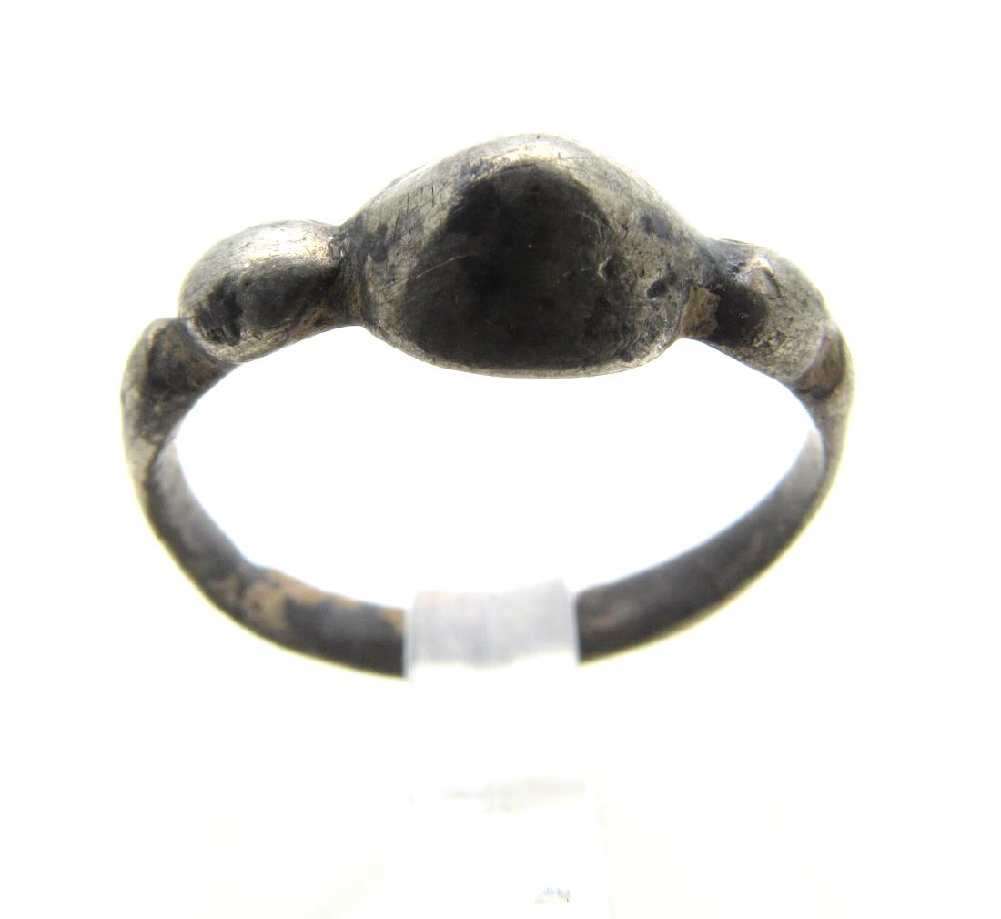 Ancient Roman Silvered Bronze Spike Ring (1 of 3)