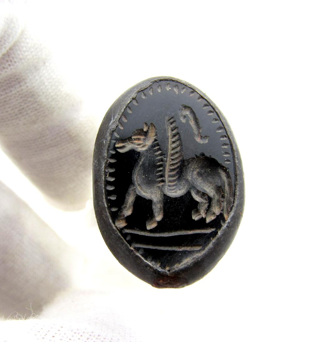 Post Medieval Intaglio Stone with Griffin in Ring (1 of 3)