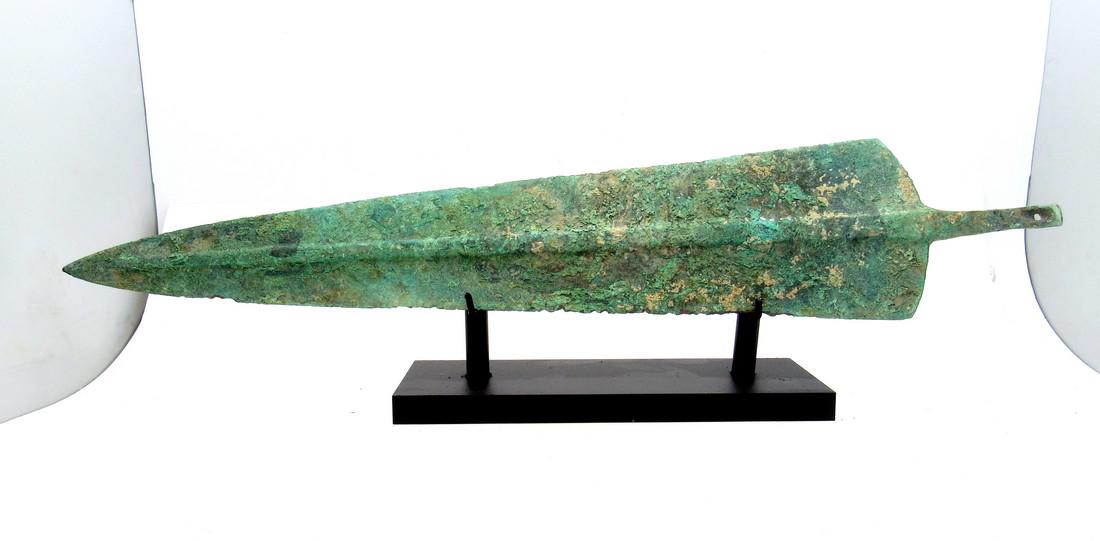 Ancient Greek Bronze Sword on Stand (1 of 4)