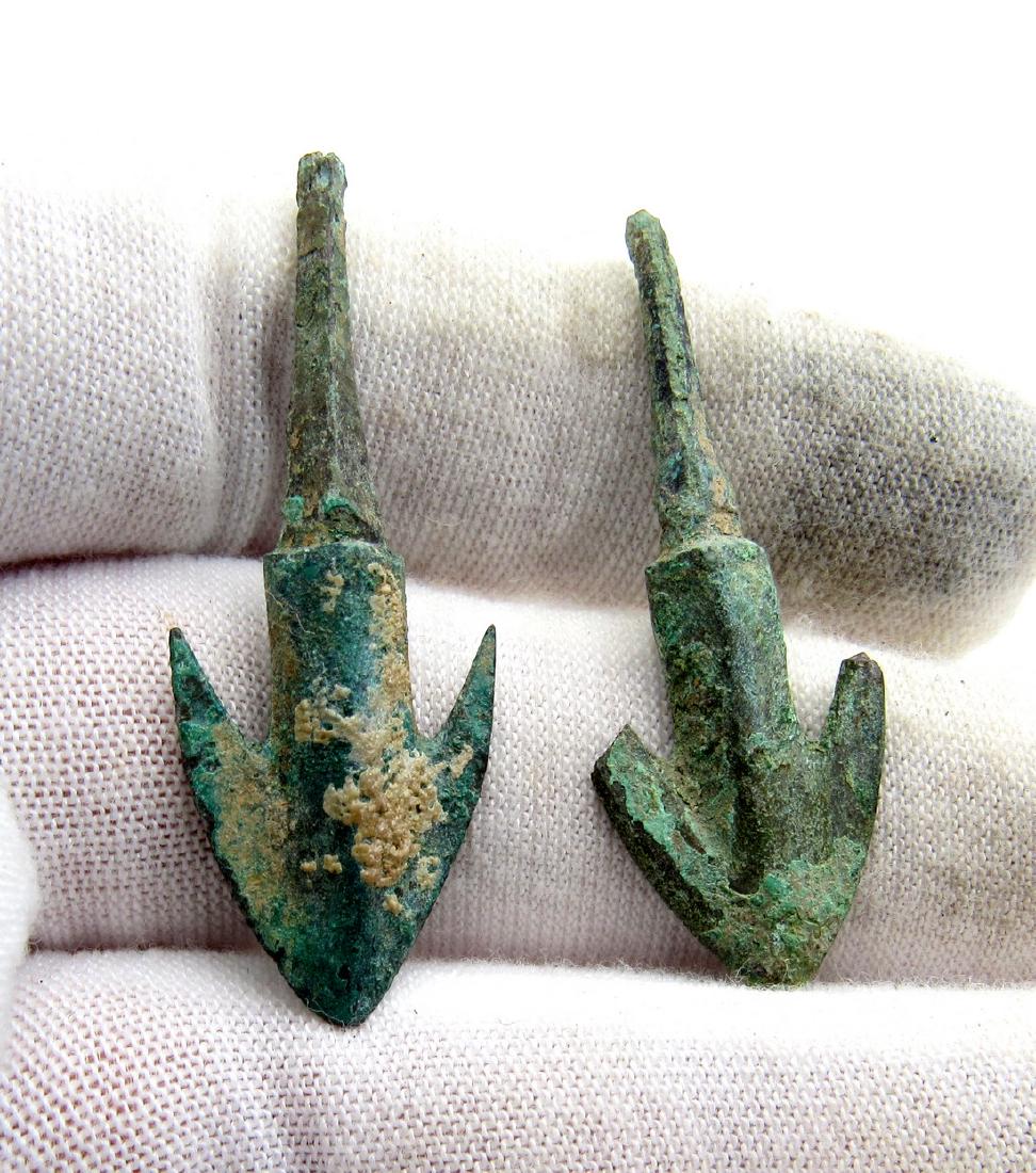 Pair of Ancient Greek Bronze Arrows (1 of 3)