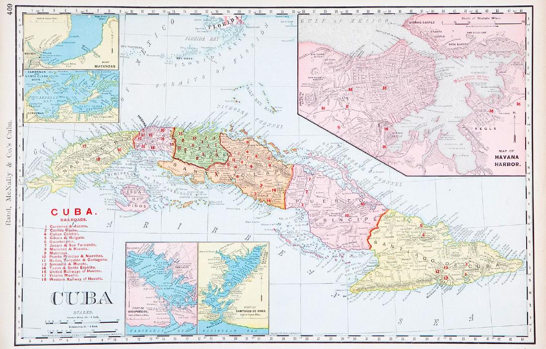 Rand-McNally: Cuba Railroads Map (1 of 1)