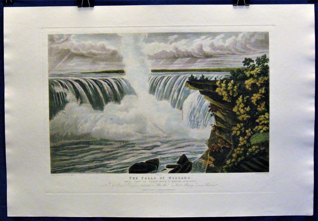 The Falls of Niagra (Plate 1) Antique Print Lieut. (1 of 2)