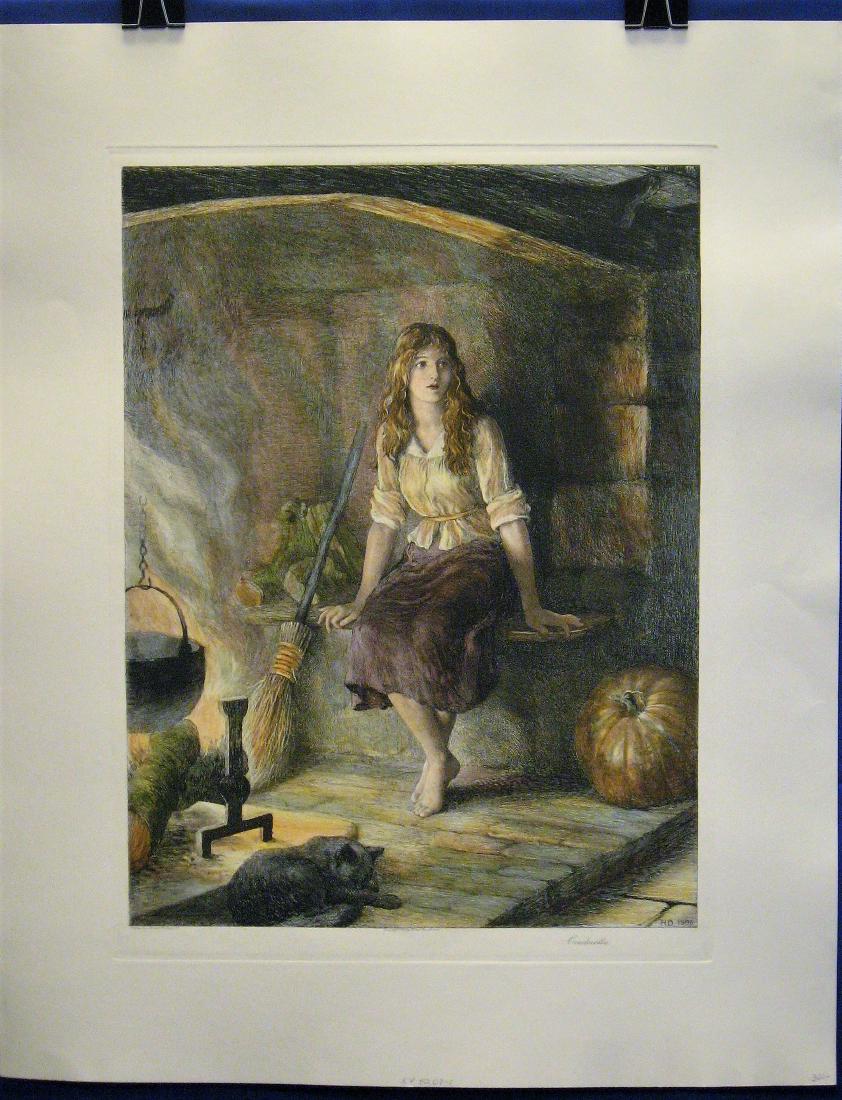 Cinderella Antique Print Herbert Dicksee (1 of 2)
