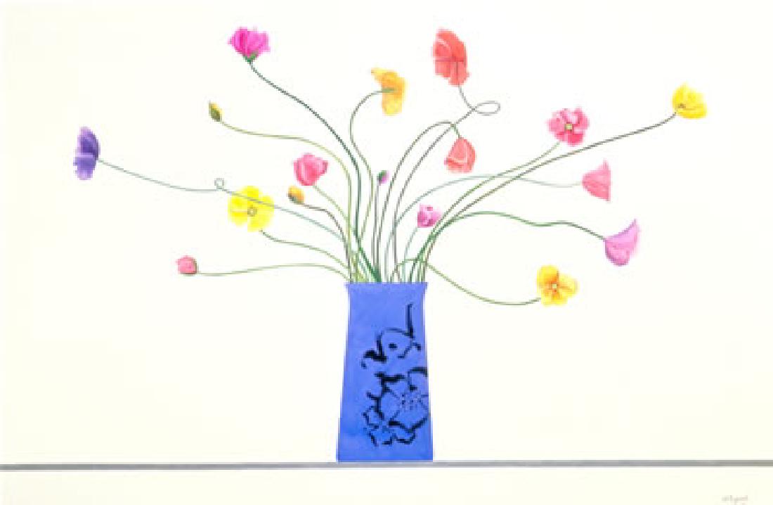 Ed Baynard, Italian Poppies: Italian Poppies by Ed Baynard, 1996 Signed Serigraph. Paper size is 41 x 31 inches, with an image size of 26.5 x 40 inches. The Serigraph is from an edition size of 108 and is not framed. The conditio