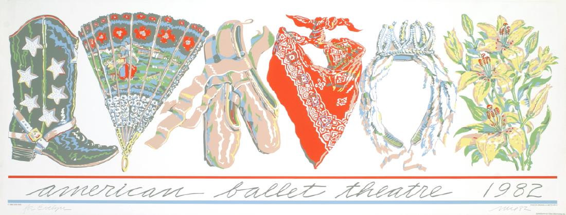 Don Nice, American Ballet Theater: American Ballet Theater by Don Nice, 1982 Signed Serigraph. Paper size is 17.5 x 46 inches, with an image size of 17.5 x 46 inches. The Serigraph is from an edition size of 800 and is not framed. The