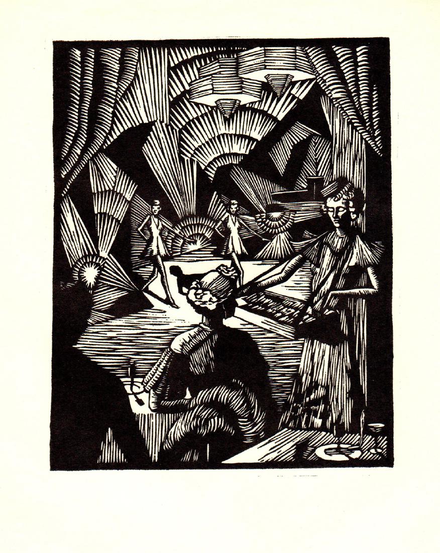 Gladys M. Wilkins, Cigarettes?: Cigarettes? by Gladys M. Wilkins, 1938 Unsigned Woodblock. Paper size is 9.25 x 9 inches, with an image size of 4 x 5.5 inches. The Woodblock is from an unknown edition size. and is not framed. The co