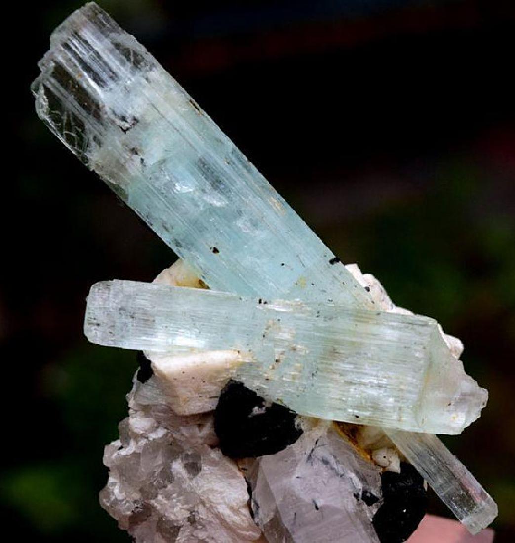 Complete and Undamaged Natural Aquamarine Crystals With (1 of 9)