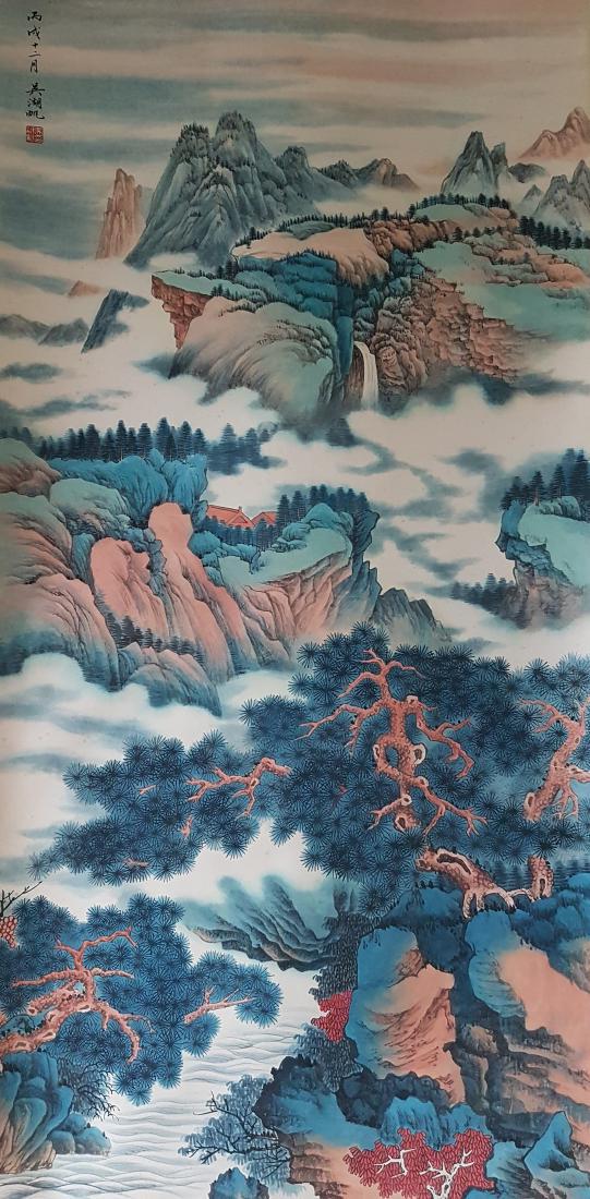 A Chinese Scroll Painting on paper WU HUFAN (1 of 9)