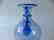 Venetian iridescent blue glass wine jug on foot, - 5