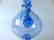 Venetian iridescent blue glass wine jug on foot, - 6