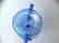 Venetian iridescent blue glass wine jug on foot, - 7