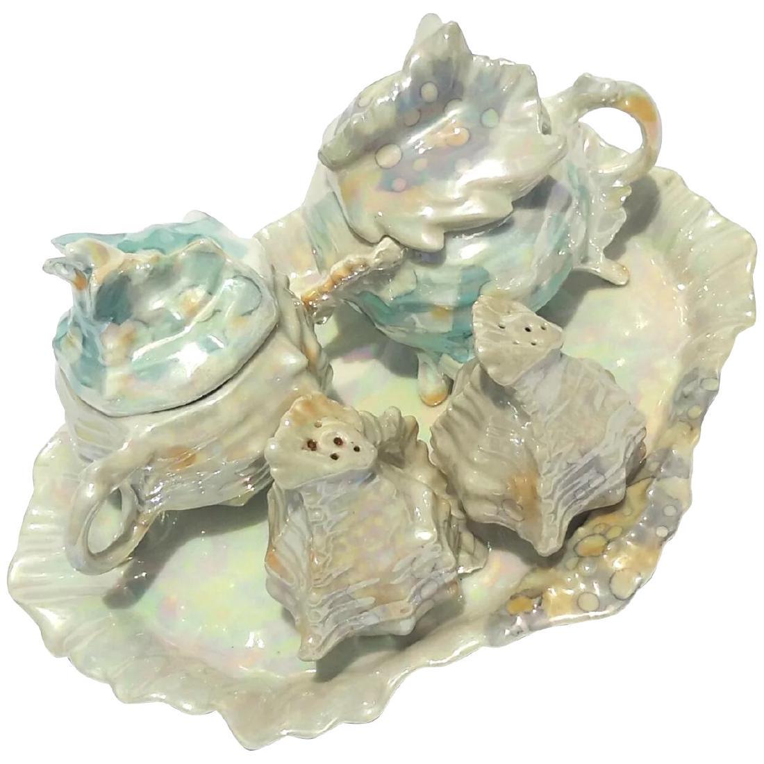 Vintage Royal Bayreuth Luster Porcelain Shell Condiment (1 of 7)