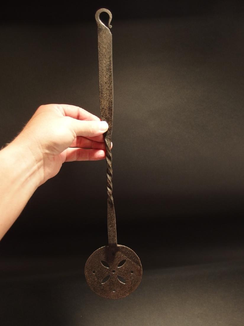 Old Wrought Iron Primitive Hearth Skimmer Salamander (1 of 10)