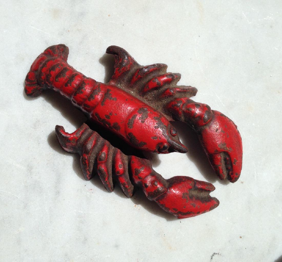 20th c cast iron lobster bottle opener original paint (1 of 3)