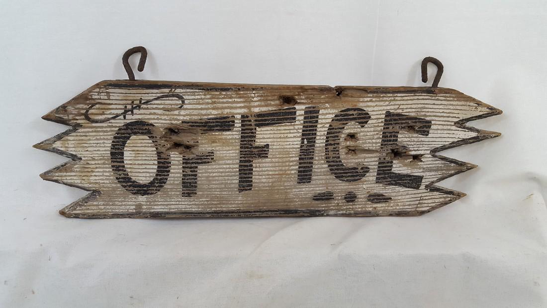 Adirondack Office Sign ca 1940's (1 of 2)