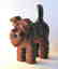 Folk art dog carving.