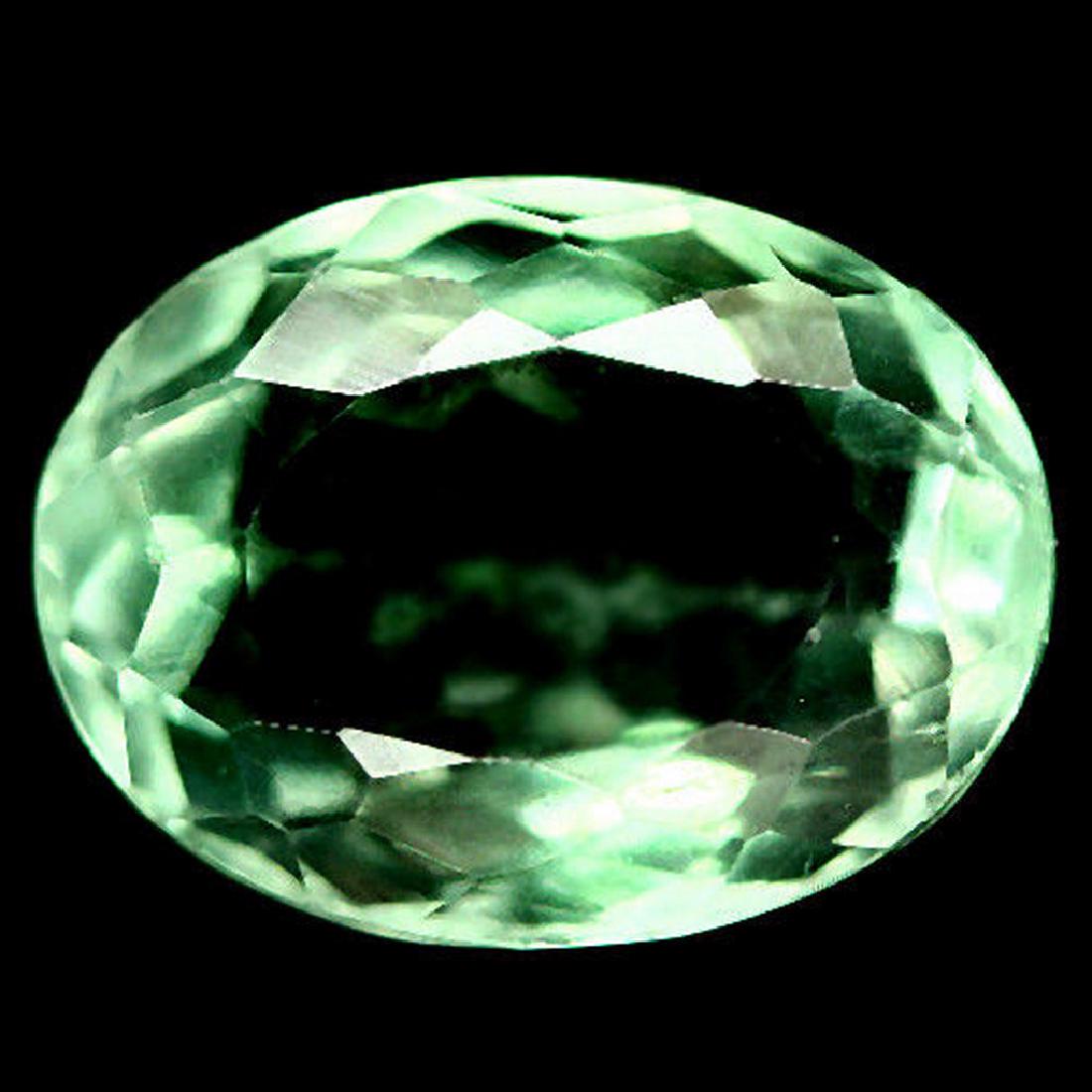 10.22 CT NATURAL GREEN FLUORITE OVAL 11 X 15 mm. (1 of 3)