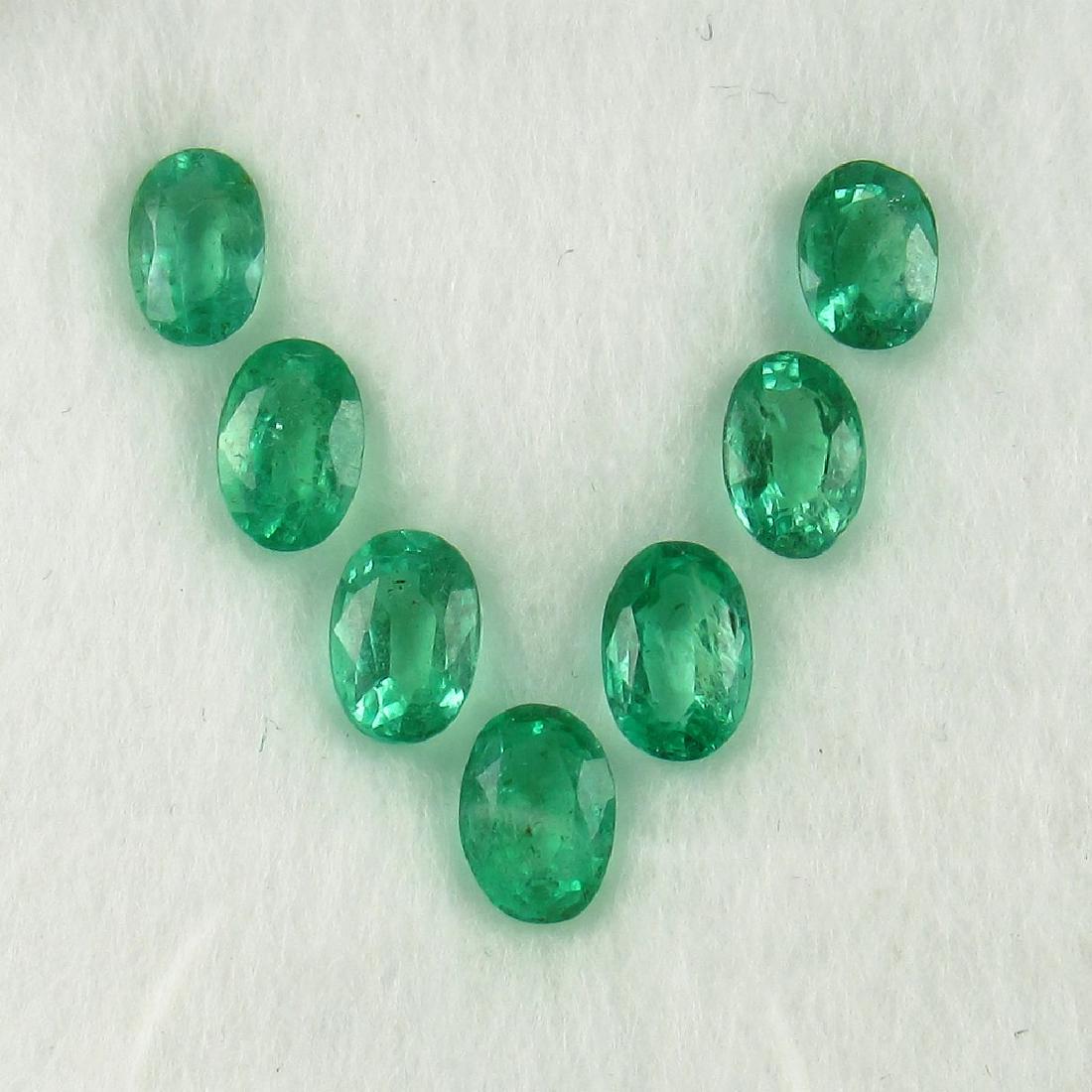 2.19 Ct 9 Loose Emeralds Oval Necklace Set (1 of 3)