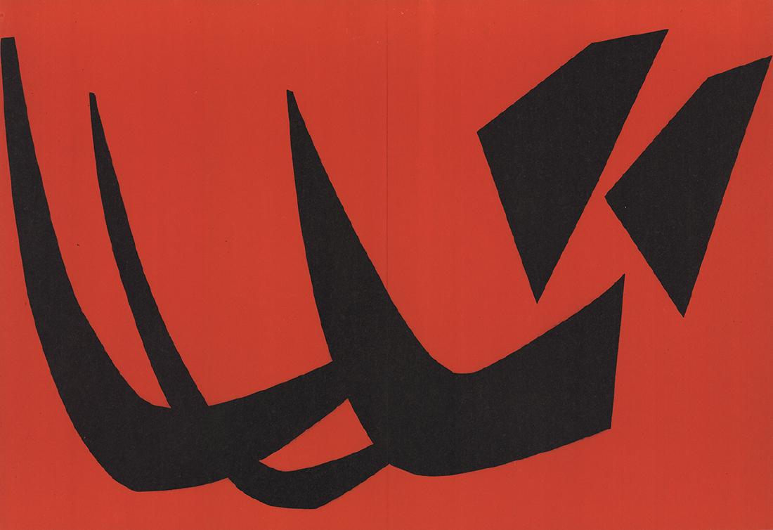Alexander Calder Black Forms on Stark Red (1 of 1)