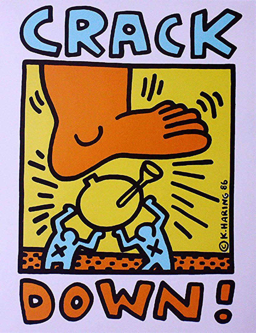 A Keith Haring-designed poster for the “Crack Down on (1 of 2)