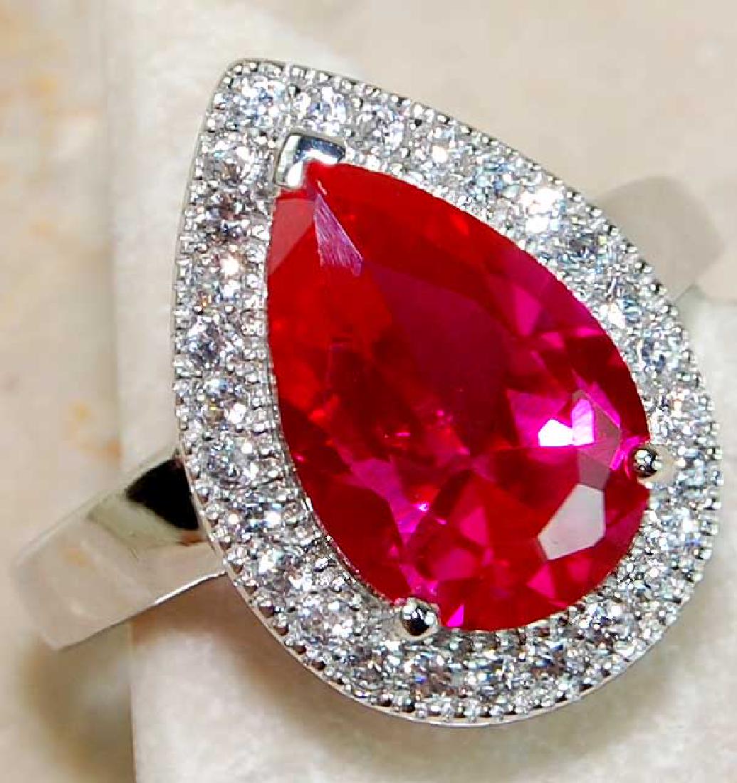 Amazing 3CT Ruby & White Topaz 925 Solid Sterling (1 of 1)