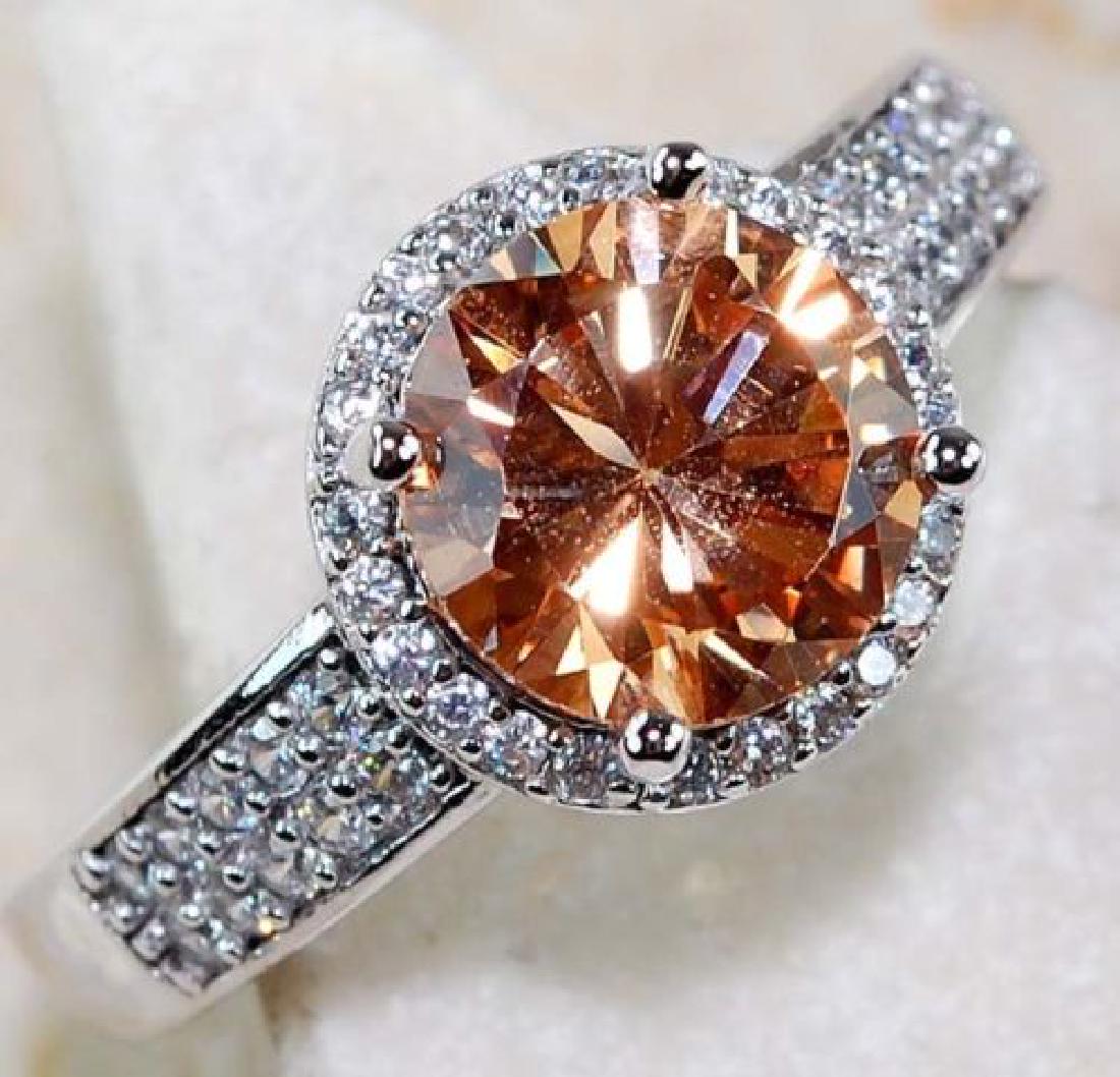 2CT Padparadscha Sapphire & Topaz 925 Solid Sterling (1 of 2)