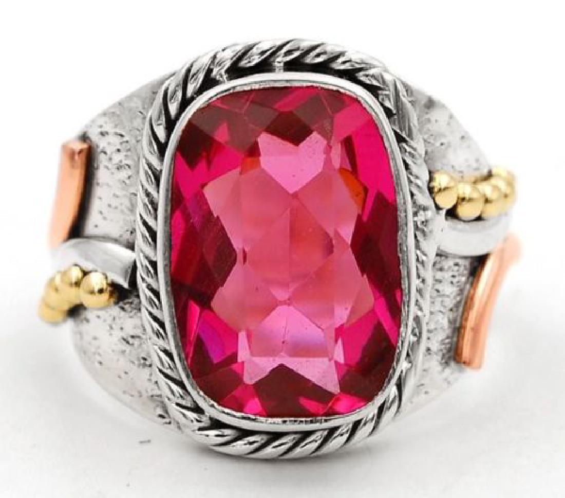 Beautiful 8CT Rubellite Tourmaline 925 Sterling Silver (1 of 2)