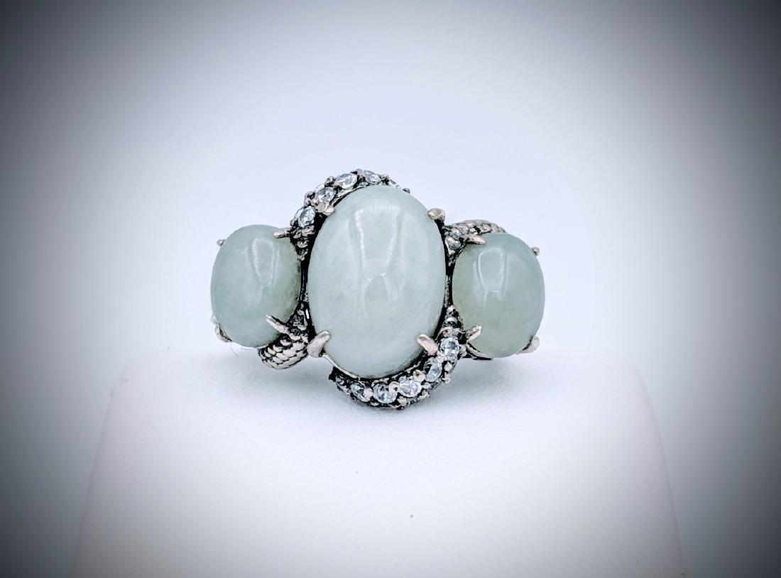 Sterling Silver Snake with Pink Amethyst eyes Swirling (1 of 3)