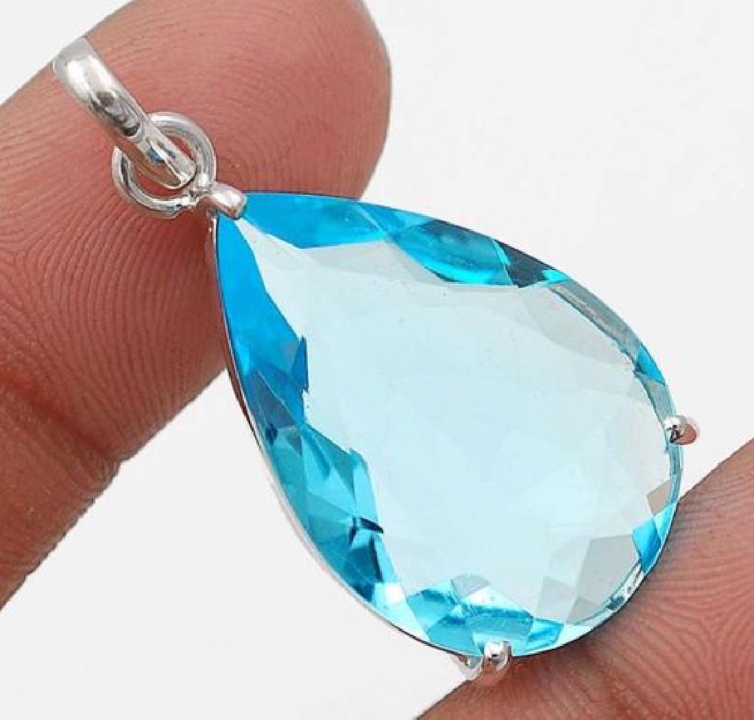 8CT Flawless Blue Topaz 925 Sterling Silver Pendant (1 of 1)