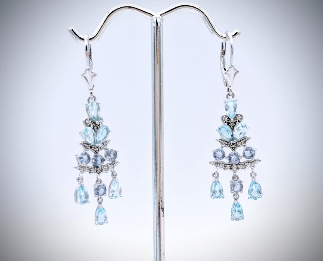 Sterling Silver Vintage Style Blue Topaz, Pale Amethyst (1 of 3)