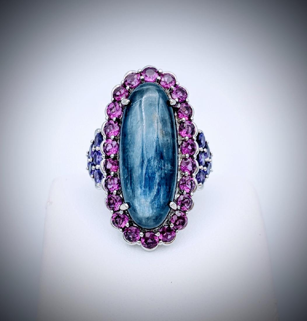 Sterling Silver Blue Kyanite, Pink and Purple Amethyst (1 of 4)