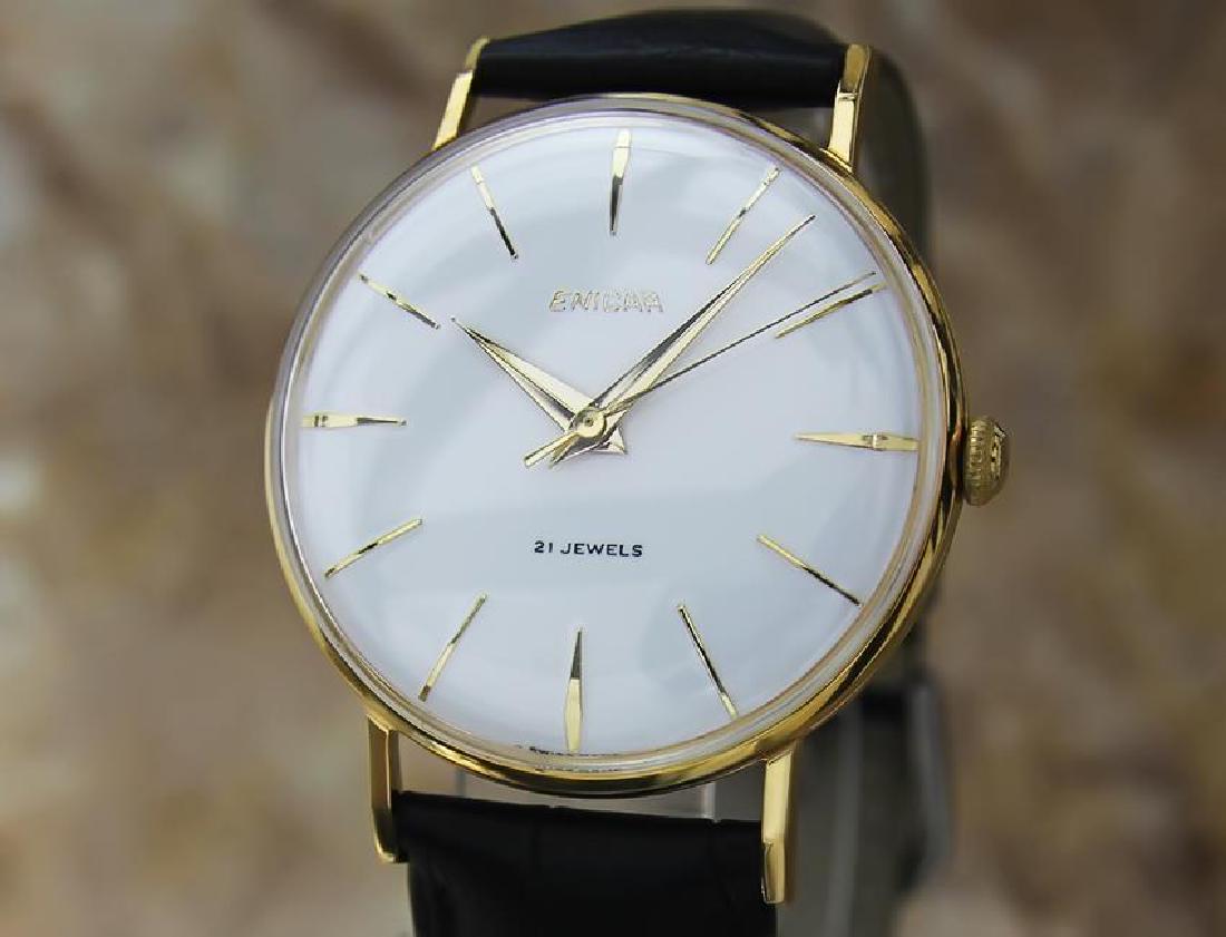 Enicar Swiss Made Rare Vinatge 1960s Manual Men's Gold: Vintage Restored Enicar in Excellent Condition 34mm Swiss Made. No Damage No Scratches This watch has been restored and is in excellent condition It has been verified authentic by a master watchmaker 
