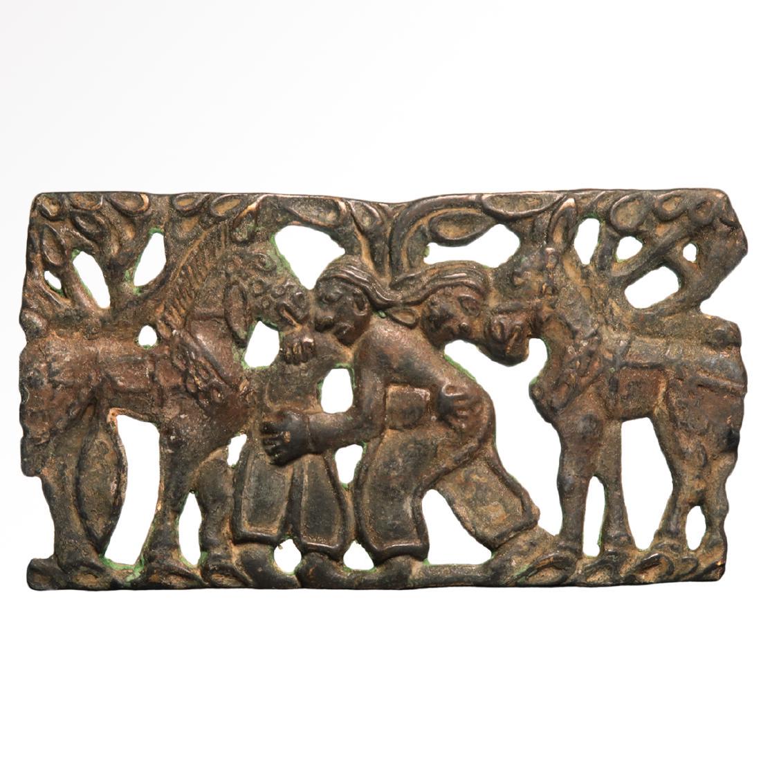 Scythian Bronze Plaque of Two Wrestling Figures and (1 of 6)