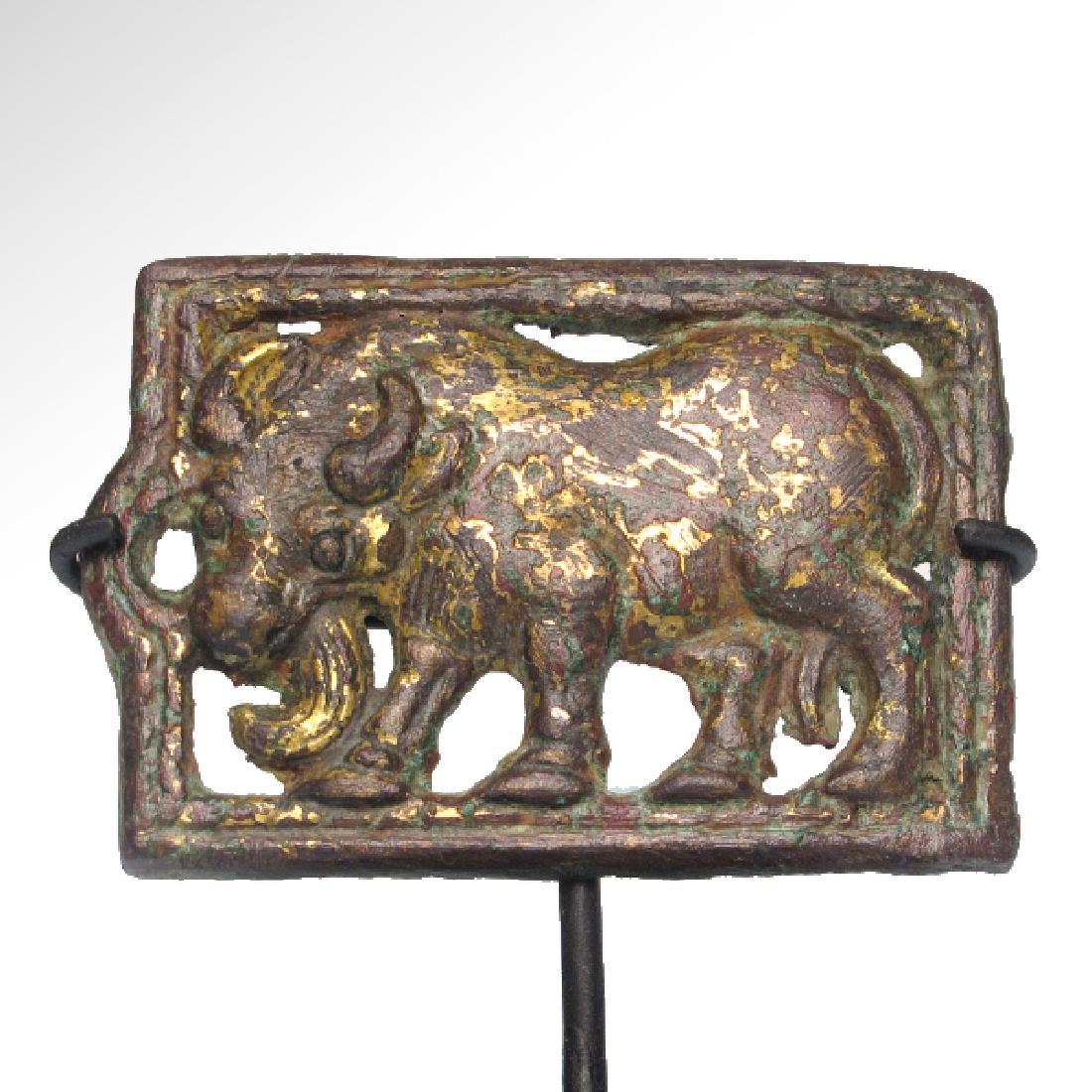 Ordos Gilt Bronze Open-Work Plaque with Bull, c. 500 (1 of 5)