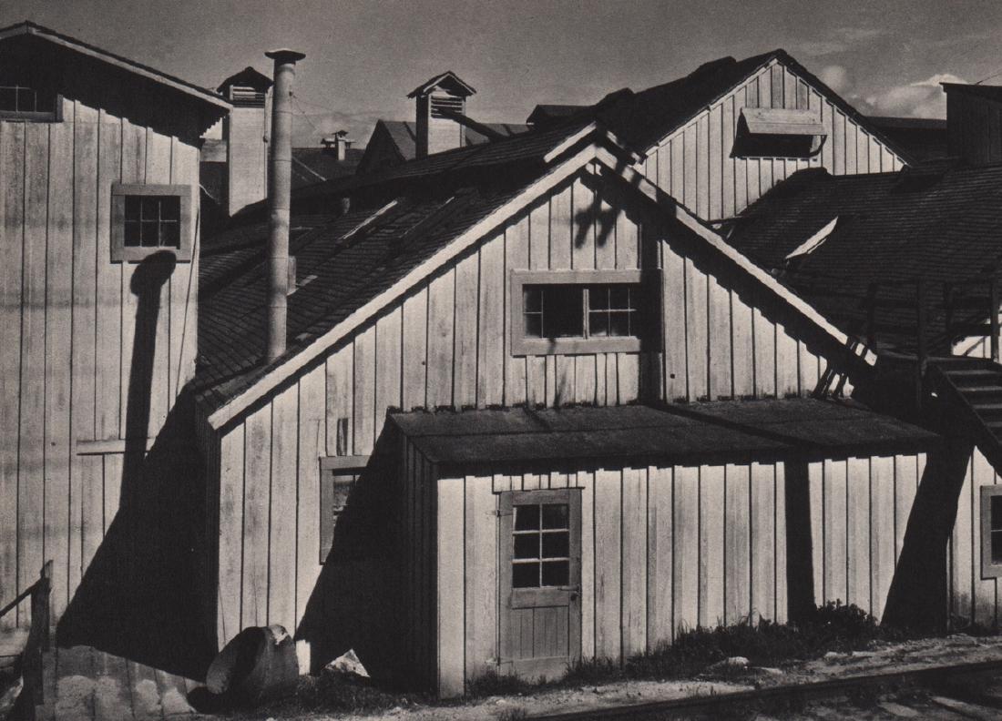 SIBYL ANIKEYEV - Cannery Roofs: Artist: SIBYL ANIKEYEV Print Title: Cannery Roofs Medium: Sheet-Fed Gravure Printing Date: 1939 Printed in the USA Image Size: 7.5 X 5.25 inches Sibyl Anikeyev was a student of Edward Weston. In 1939,