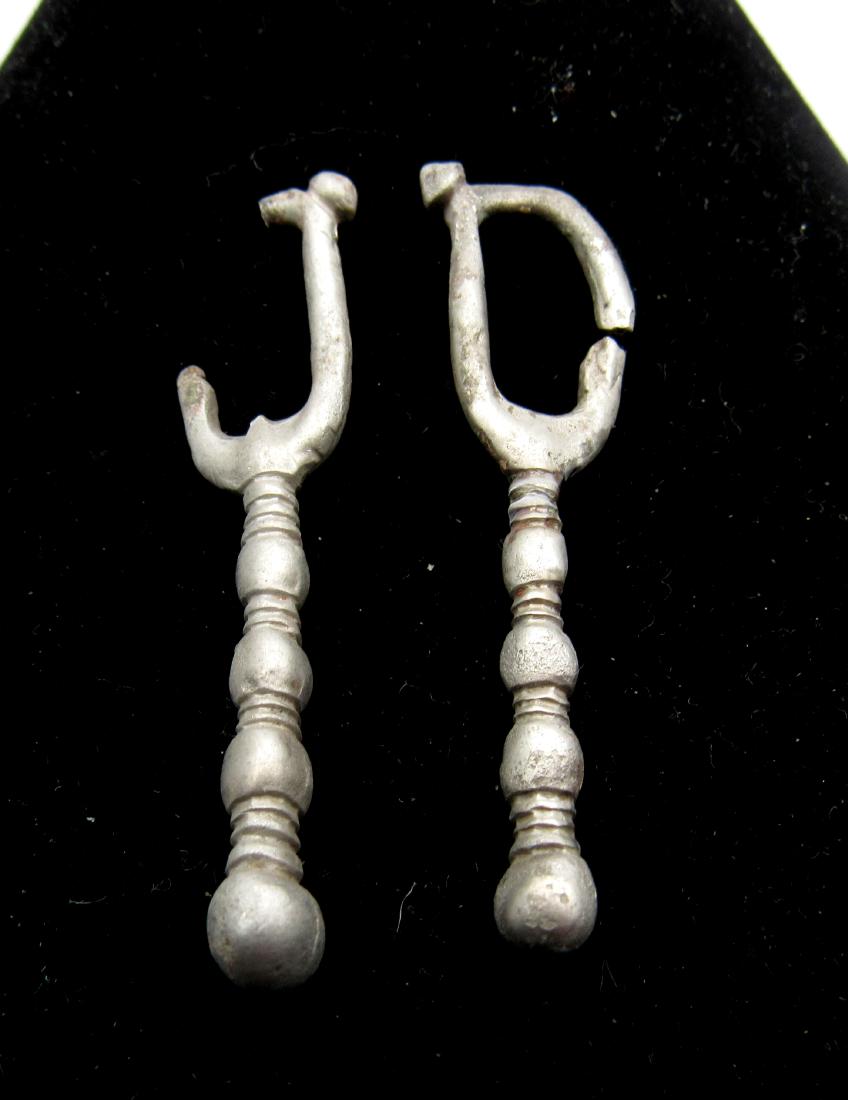 Pair of Medieval Viking Era Silver Earrings (1 of 2)