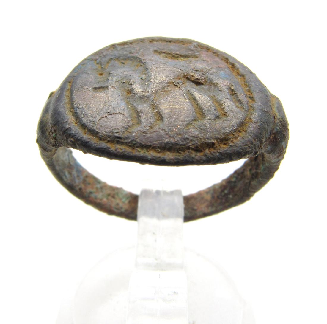 Ancient Greek Bronze Ring with Horse (1 of 3)