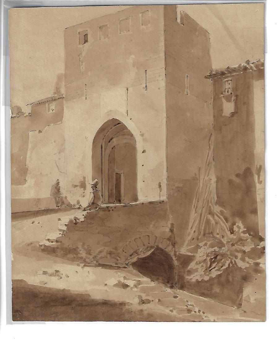 19th C Continental Water Color France (1 of 2)