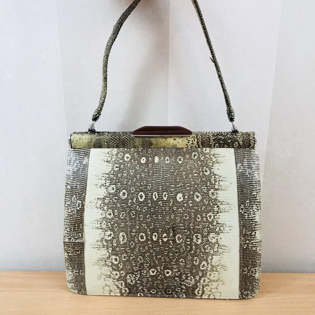 Vintage Python Snakeskin Leather Handbag (1 of 9)