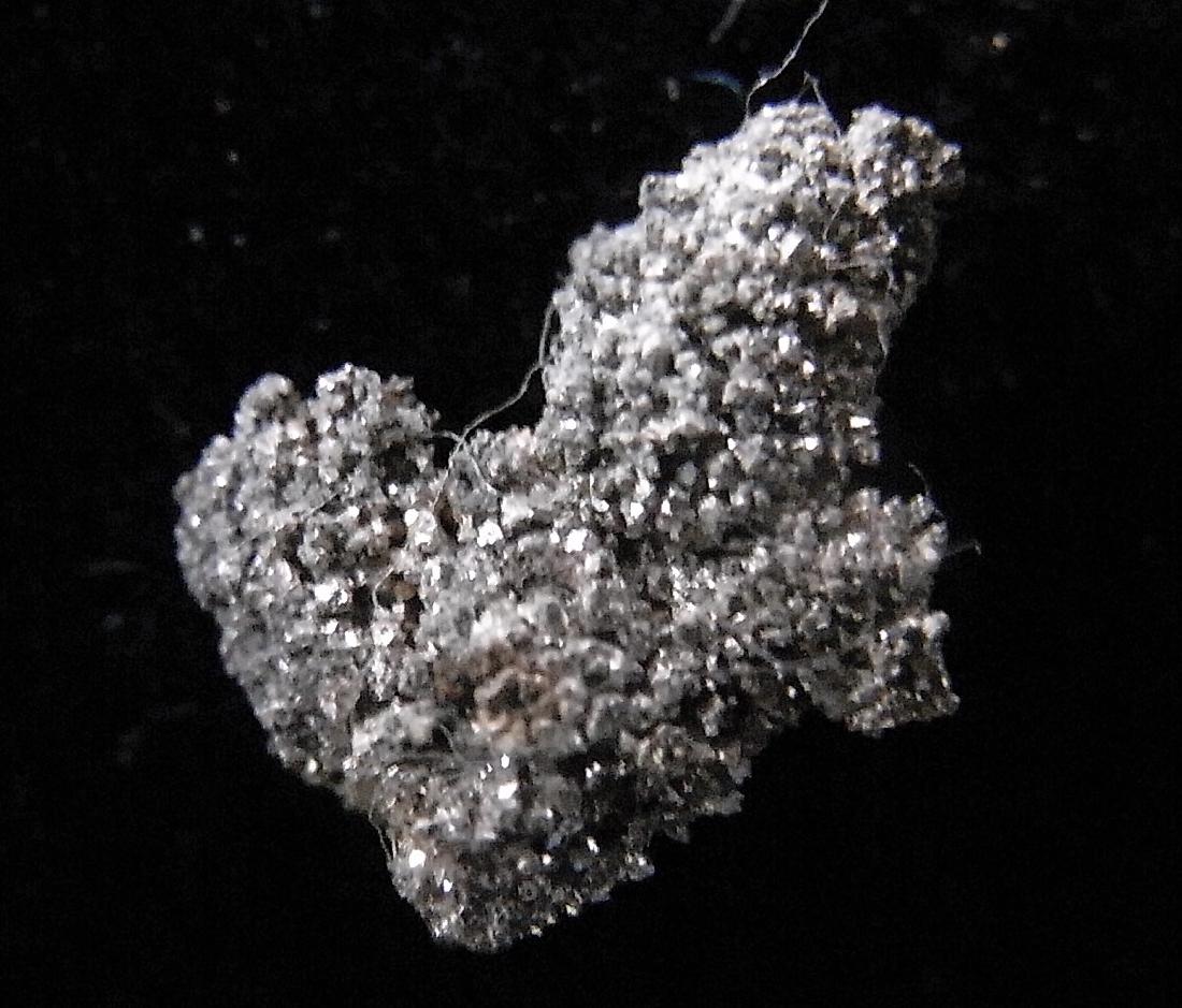 Natural Silver: Title: Natural Silver Origin: Elura Mine, Cobar, Robinson County, New South Wales, Australia Size: 0.7x0.5x0.3 cm / 0.18 gram shiny cluster of native silver micro crystals Please note that this lot ha