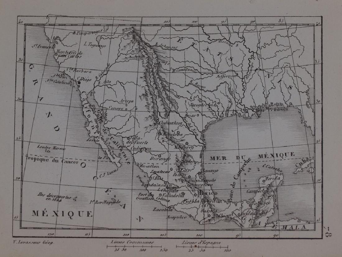 Map Mexico with California 1835 Victor Levasseur, (1 of 2)