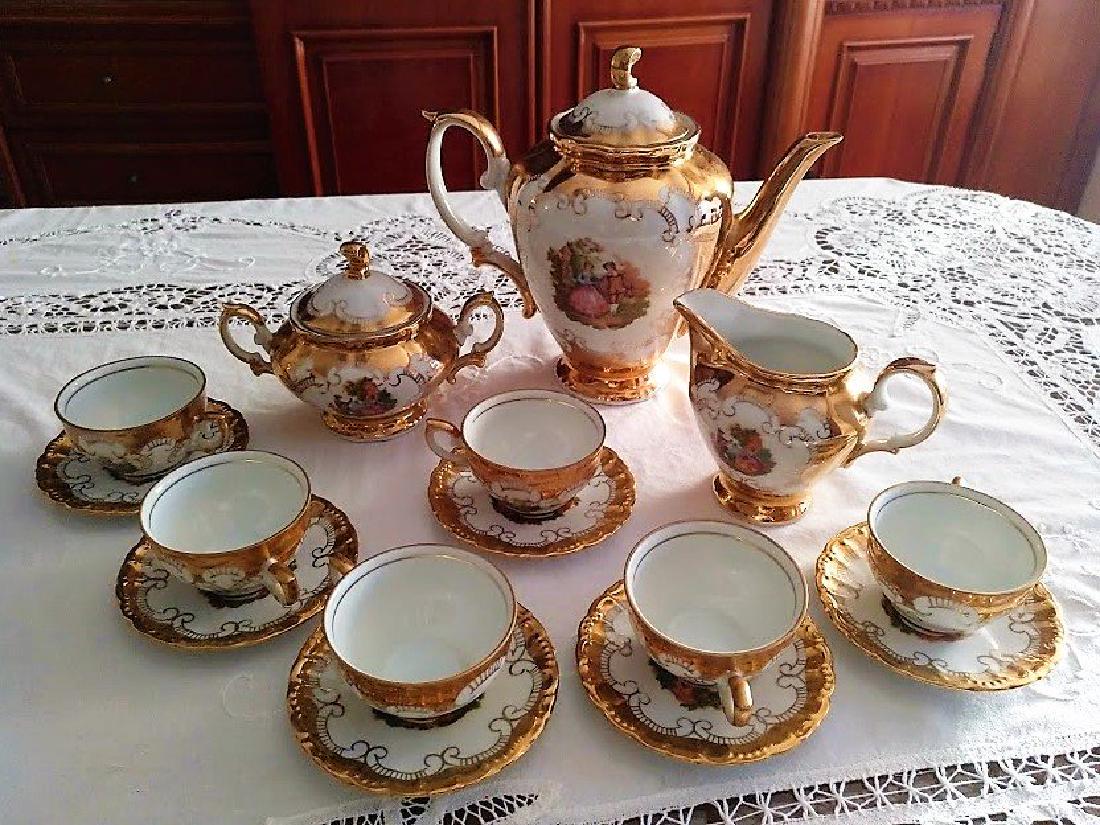Coffee service 6 people in golden Bavaria porcelain (1 of 10)