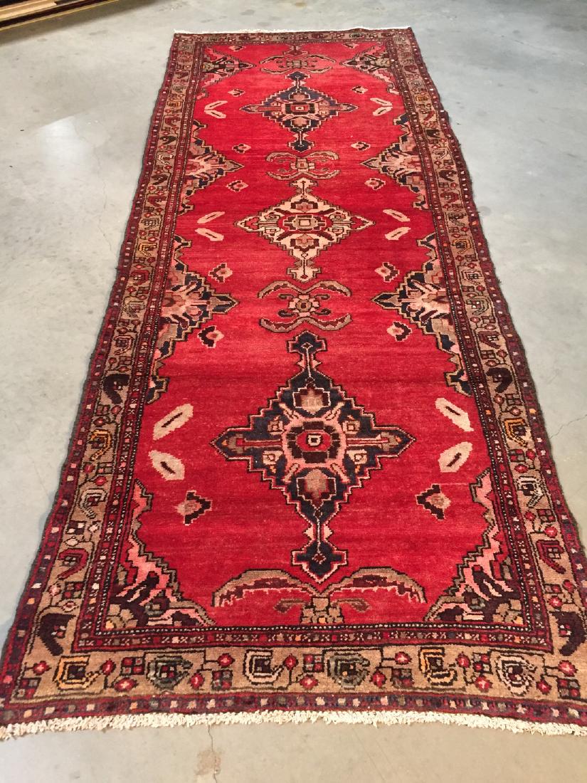 AUTHENTIC VINTAGE PERSIAN RUNNER 3.4x9.8 (1 of 8)