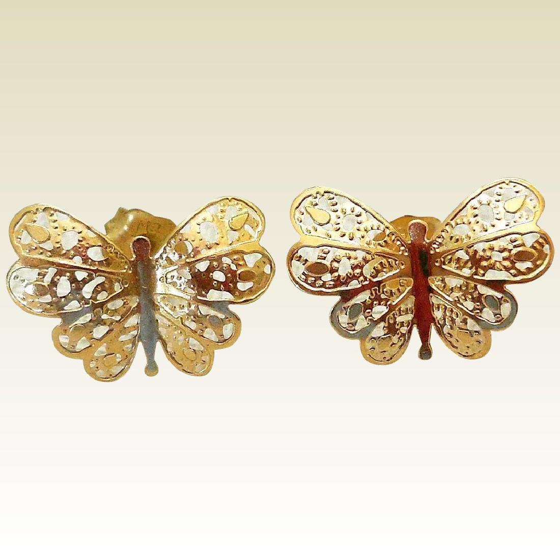 14K Gold Butterfly Earrings (1 of 4)