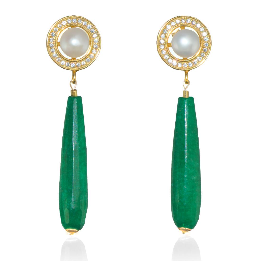 Imperial Jade & Pearl Earrings (1 of 3)
