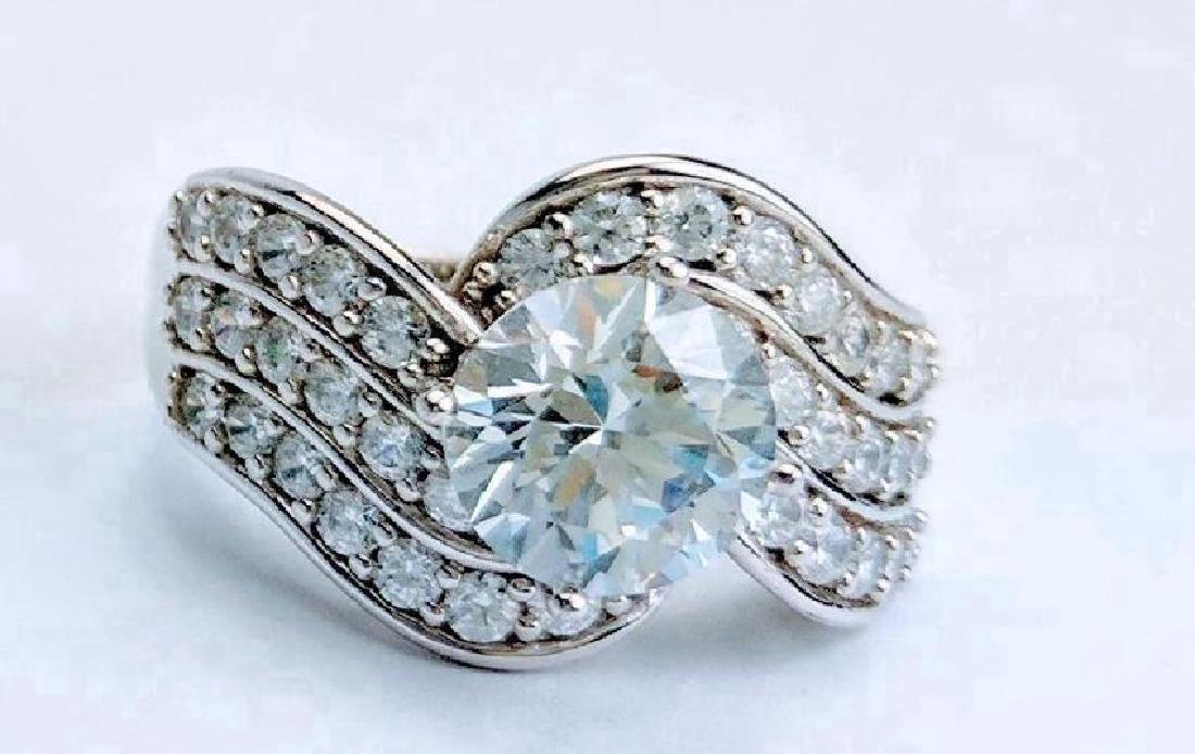 Sterling Silver Cubic Zirconia Round Cut Ring, 2ct (1 of 5)