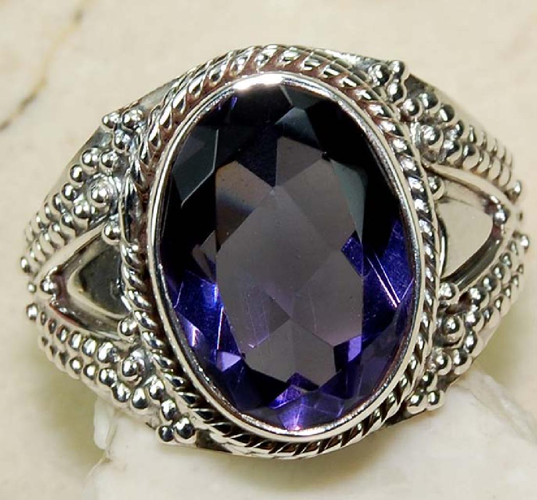 5CT Amethyst 925 Sterling Silver Ring Sz 8.75 (1 of 1)