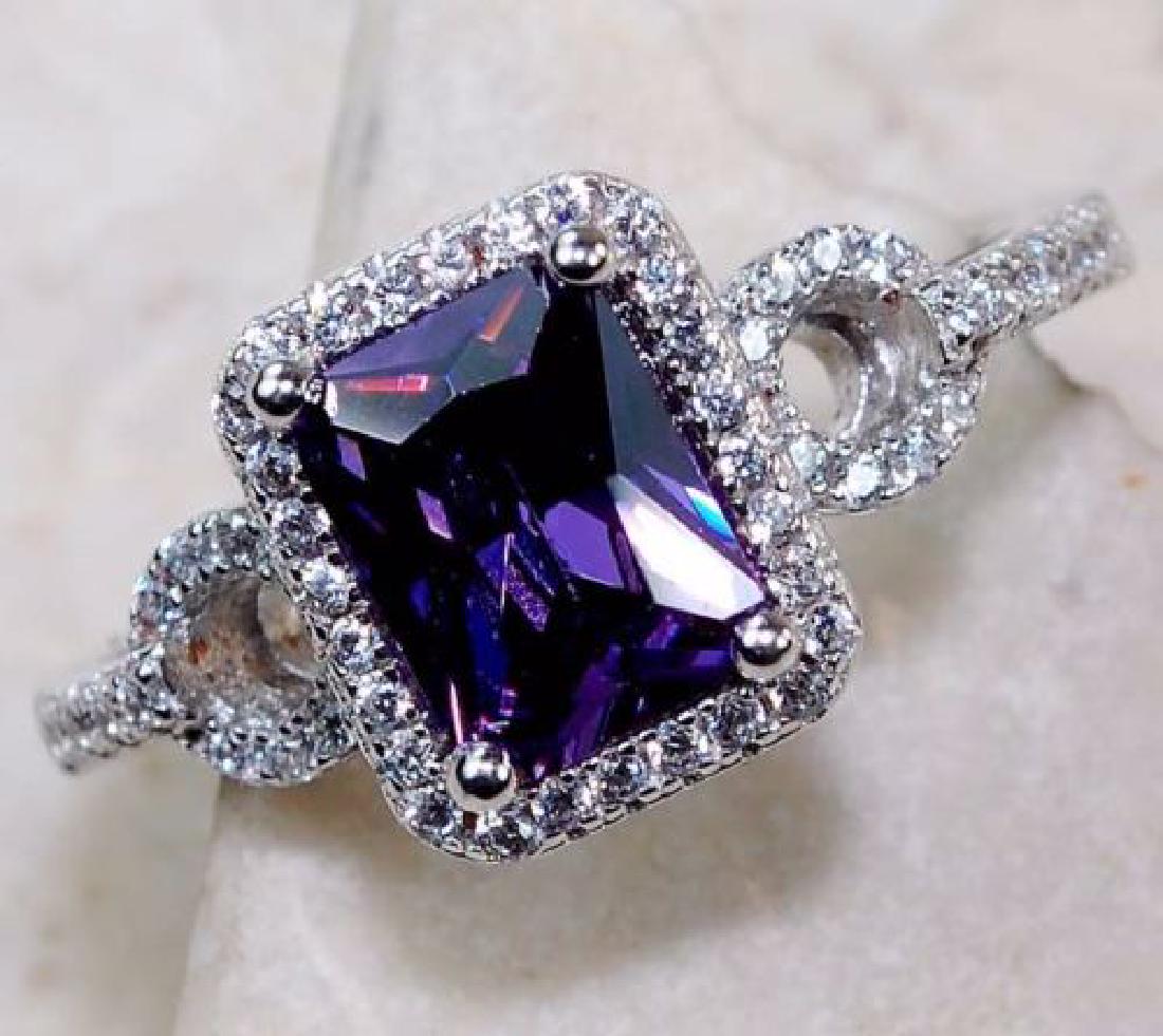2CT Amethyst & White Topaz 925 Solid Sterling Silver (1 of 2)